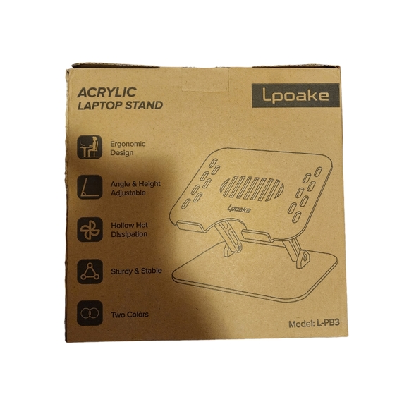 Lpoake Acrylic Laptop Stand for Desk Clear Laptop Riser - Picture 2 of 4